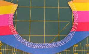 Serged inside curve of Gusset